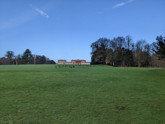 The school and lawn